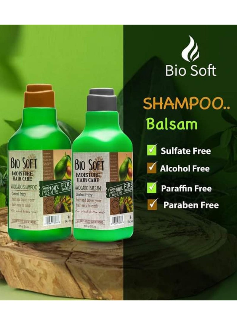 Bio Soft shampoo and conditioner with avocado to nourish and smooth hair, ML 490
