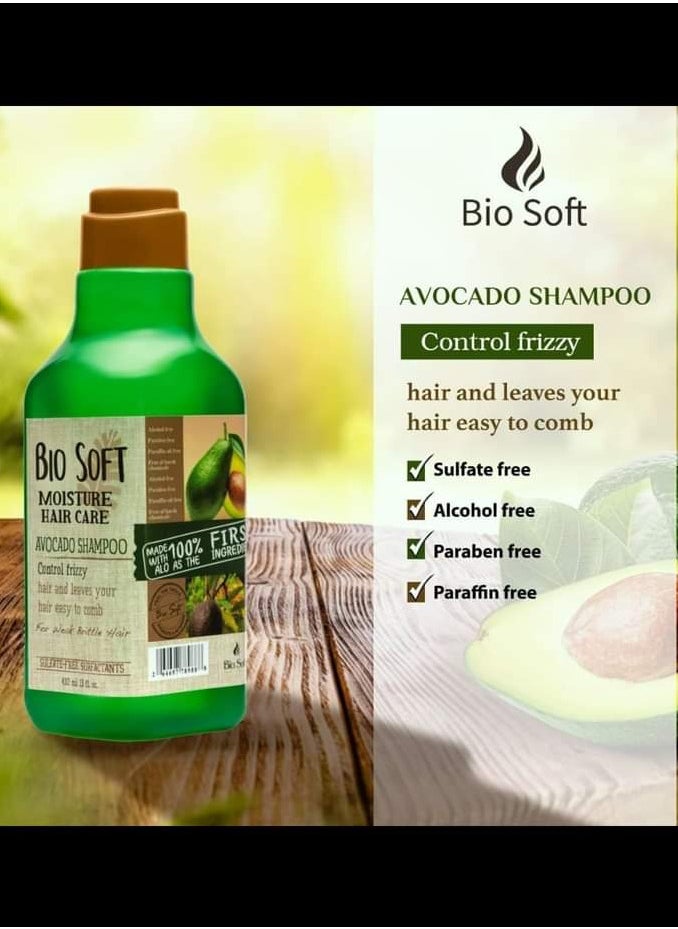 Bio Soft shampoo and conditioner with avocado to nourish and smooth hair, ML 490