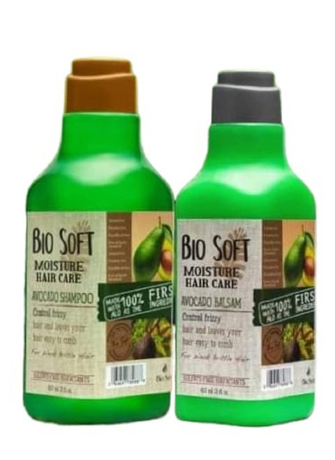 Bio Soft shampoo and conditioner with avocado to nourish and smooth hair, ML 490