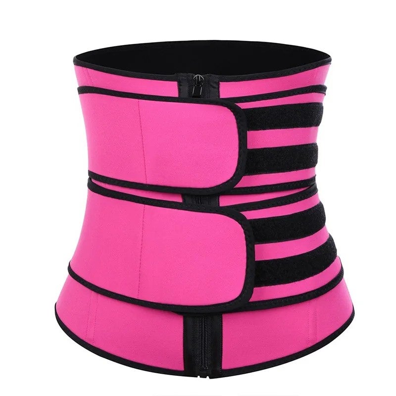 Bluejw Women's Plus Size Waist Trainer Corset - Double Belt Neoprene Workout Waist Trimmer Cincher with Zipper - Image 5
