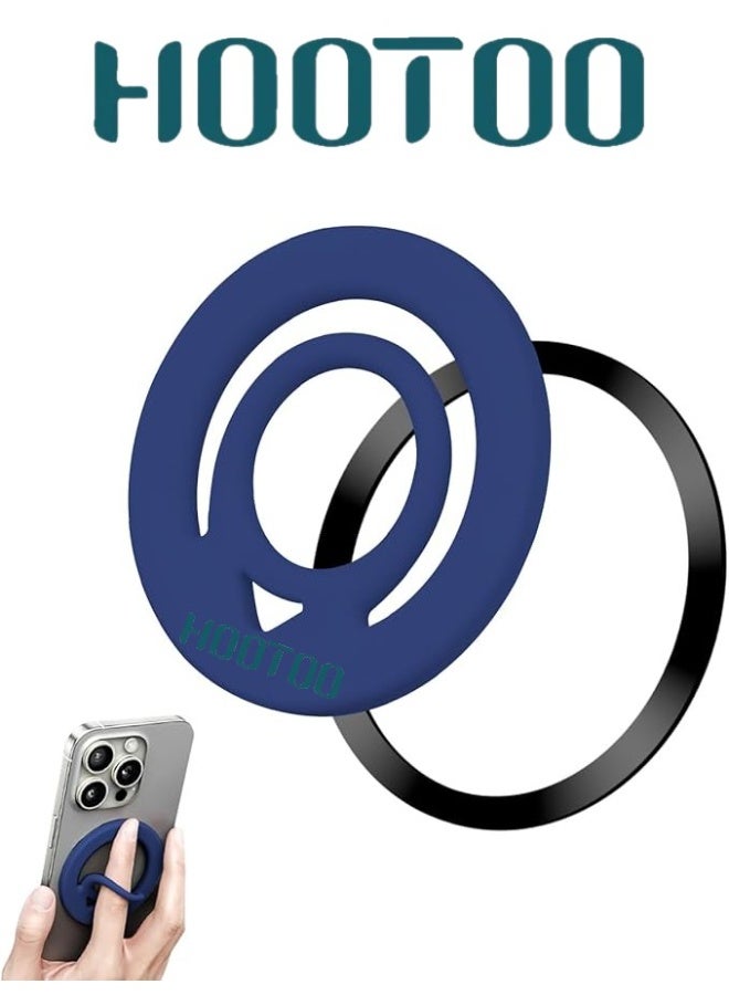 HooToo Strong MagSafe mobile holder phone grip. Flexible, easy-to-install silicone magnetic phone holder. Adhesive magnetic magsafe holder on both sides. phone ring holder compatible with iPhone, Samsung, and other phones. - Image 2