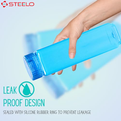 SCL Steelo Harmony Plastic Bottles 1 litre Set of 4, BPA Free Food Grade PET Material Leak Proof Wide Mouth Bottles for Home, Fridge and Travel (Multicolor) - Image 4