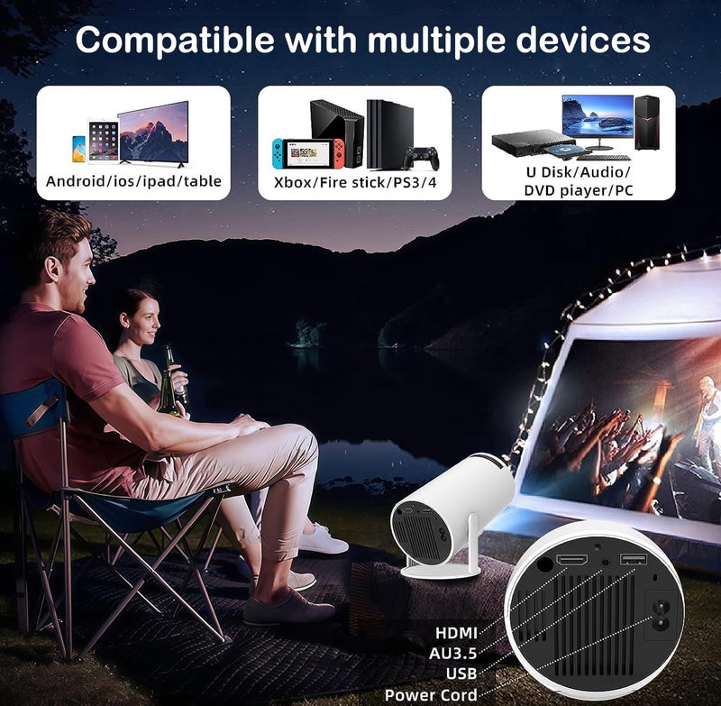 WOOPKER Portable Projector, Mini Projector with WiFi and Bluetooth, Support 4K 1080P with Dual-Band WIFI6 BT5.0 Android 11, Smart TV Projector Auto Keystone Correction for Phone/TV Stick/Laptop (HY300) - Image 5