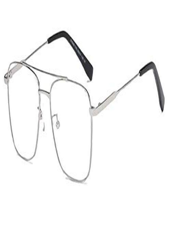 Optify® Silver Premium Blue Cut Zero Power Navigator Spectacles with Anti-glare for Eye Protection from UV by Computer Tablet Laptop Mobile (Unisex) Zero Power - Image 1