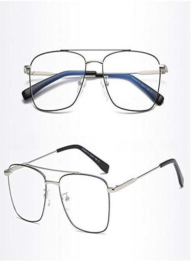 Optify® Silver Premium Blue Cut Zero Power Navigator Spectacles with Anti-glare for Eye Protection from UV by Computer Tablet Laptop Mobile (Unisex) Zero Power - Image 2