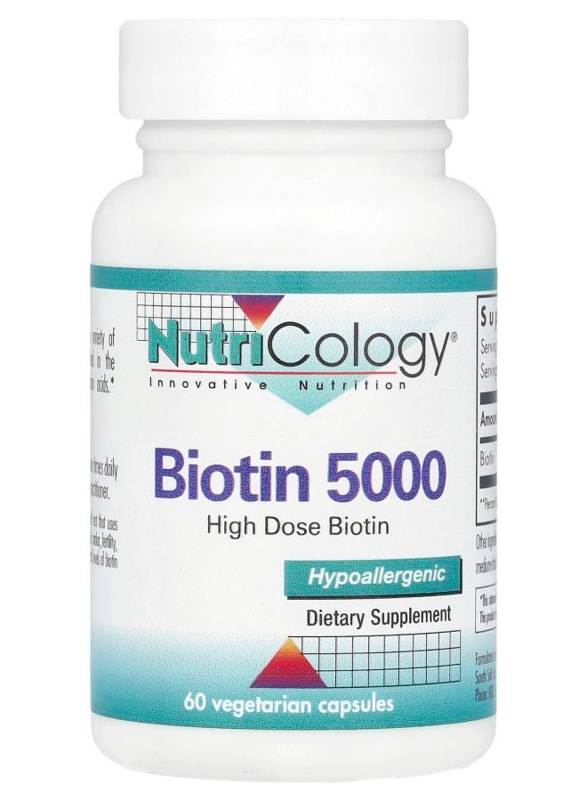 Nutricology Biotin 5000 60 Vegetarian Capsules