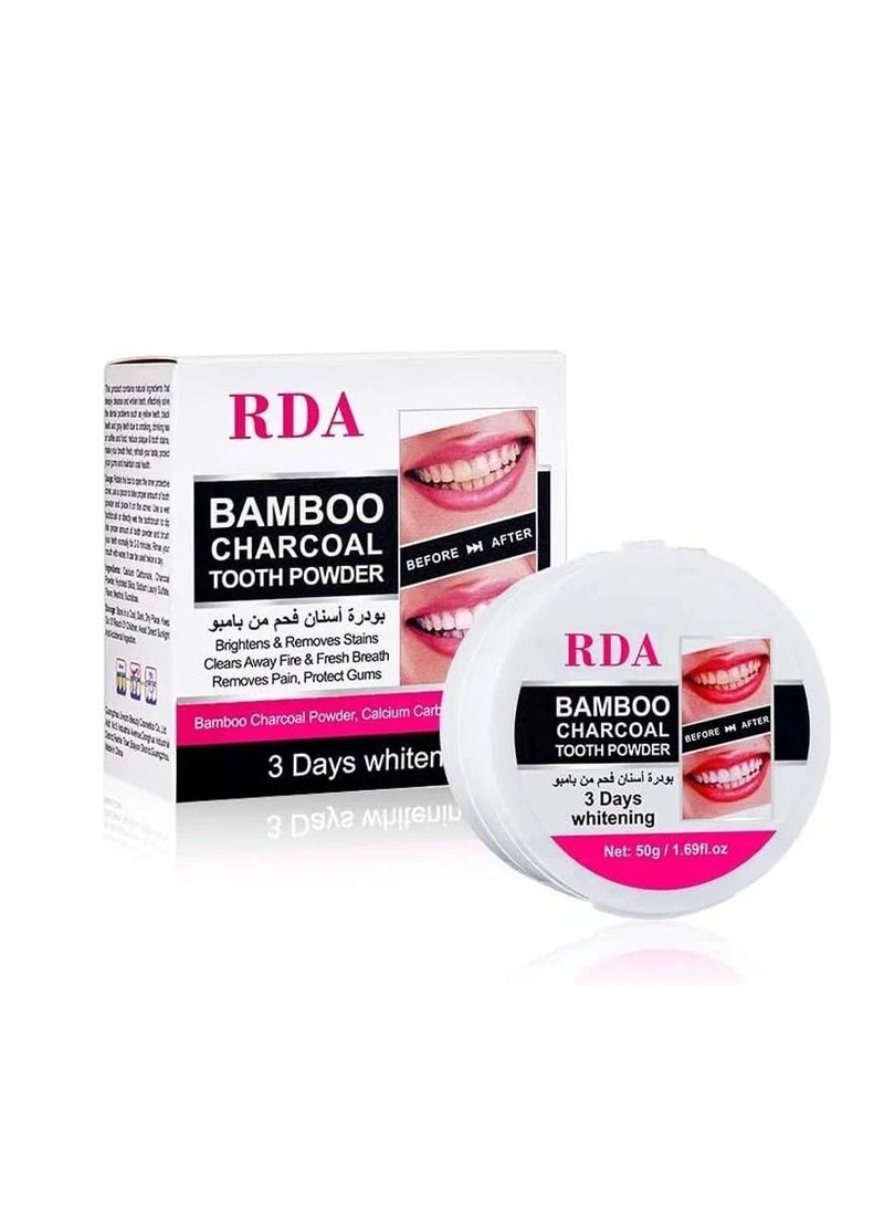 RDA Charcoal Tooth Powder for Whitening -50g - Image 1