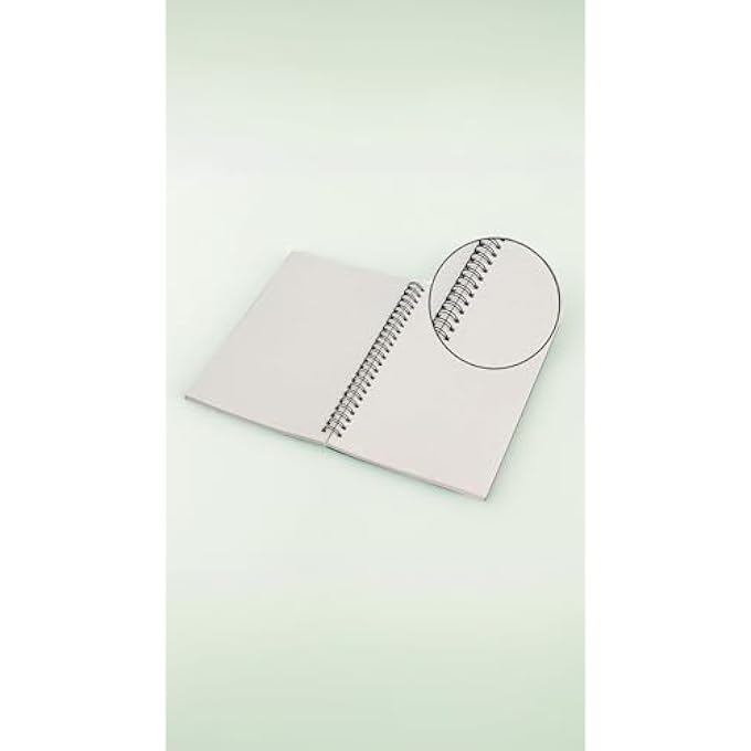 PACK OF 3 SOFT COVER SPIRAL SKETCHBOOKS - KRAFT COVER, BLANK SKETCH PADS WITH 100 PAGES/50 SHEETS OF WHITE CARTRIDGE PAPER - IDEAL FOR TRAVEL - BLACK - Image 3