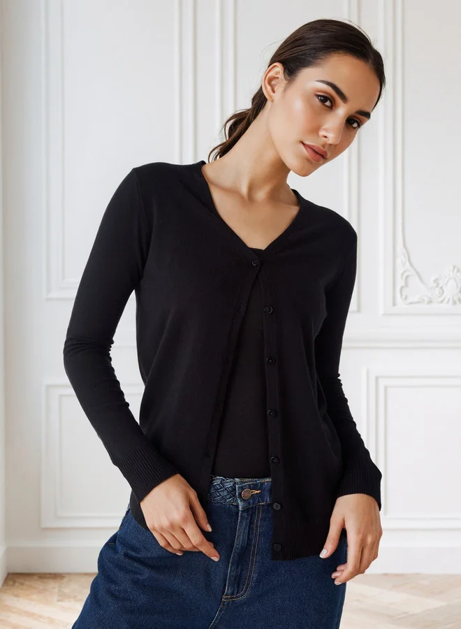 2Xtremz 2Xtremz Textured Cardigan with V-neck