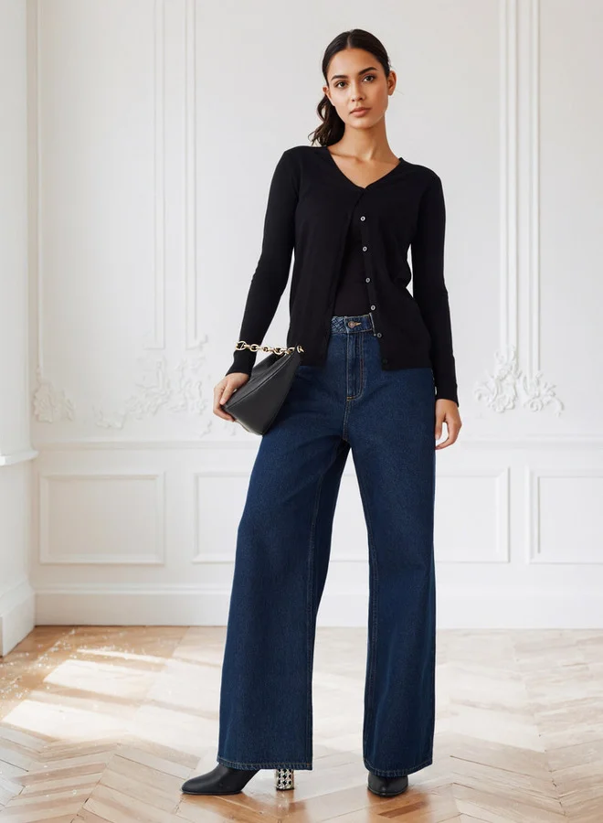 2Xtremz 2Xtremz Textured Cardigan with V-neck