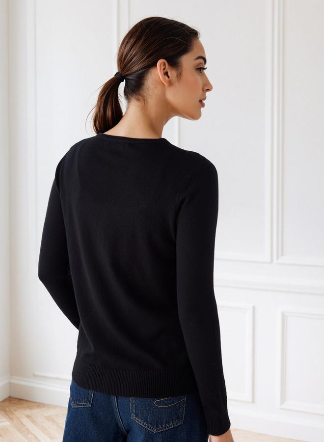 تواكستريمز كارديجان  بنقوش وياقة على شكل - Image 3