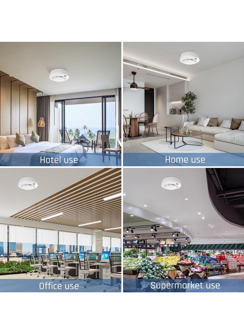 SYOSI - Smoke Detector Fire Alarm WiFi : Smart Smoke Alarm with App Notifications and Alarm Records, Wireless Fire Detector with Replaceable Battery, Auto-Check, Works with Smart Life - Image 1