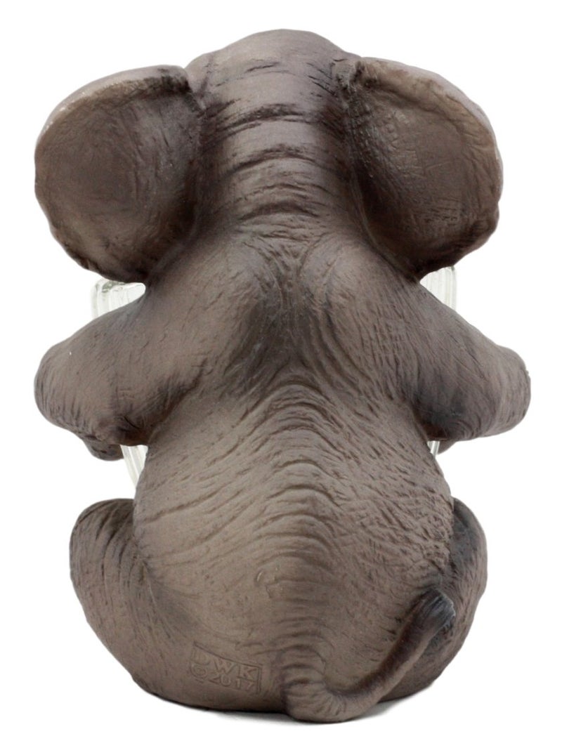 Ebros Gift Safari African Bush Elephant Decorative Glass Salt & Pepper Shakers Holder Figurine Decor 7"H Elephants Kitchen Bar Dining Accent - Image 3
