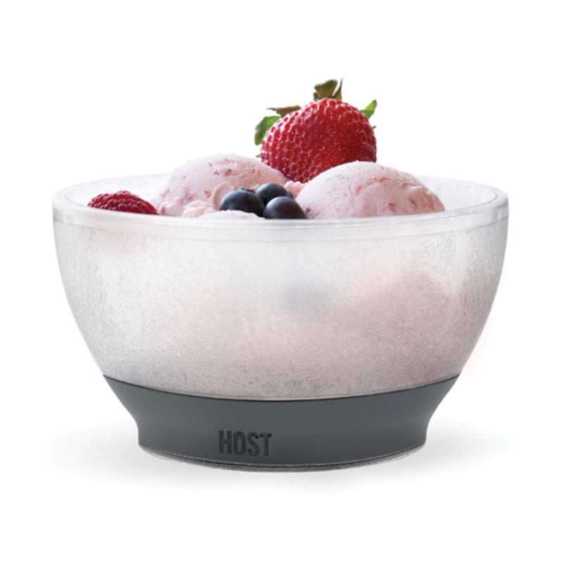 Host Host Ice Cream Freeze Bowl Double Walled Insulated Freezer Gel Chiller Kitchen Accessory for Dessert Dip Cereal with Comfort Silicone Grip Plastic Grey 047 liters