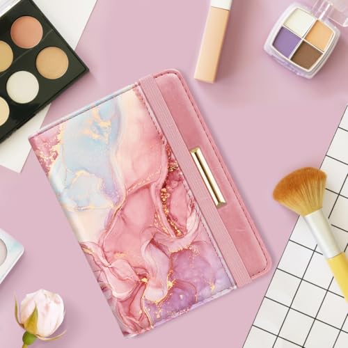 Coco Rossi Passport Holder Cover,Traveling Passport Case Cute Passport Wallet for Women,Red Marble - Image 4