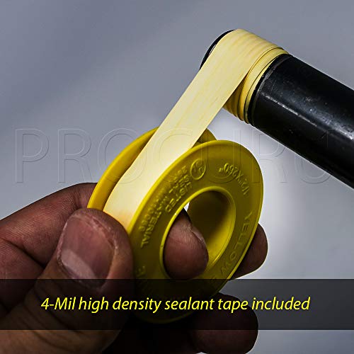 PROCURU 1/2" OD x 24" (2Ft) Universal Flexible Gas Connector Kit, SafeGuard Yellow-Coated Stainless Steel Gas Supply Pipe for Dryers, Bbq Grills, Water Heaters (Red-A1 Series) - Image 4