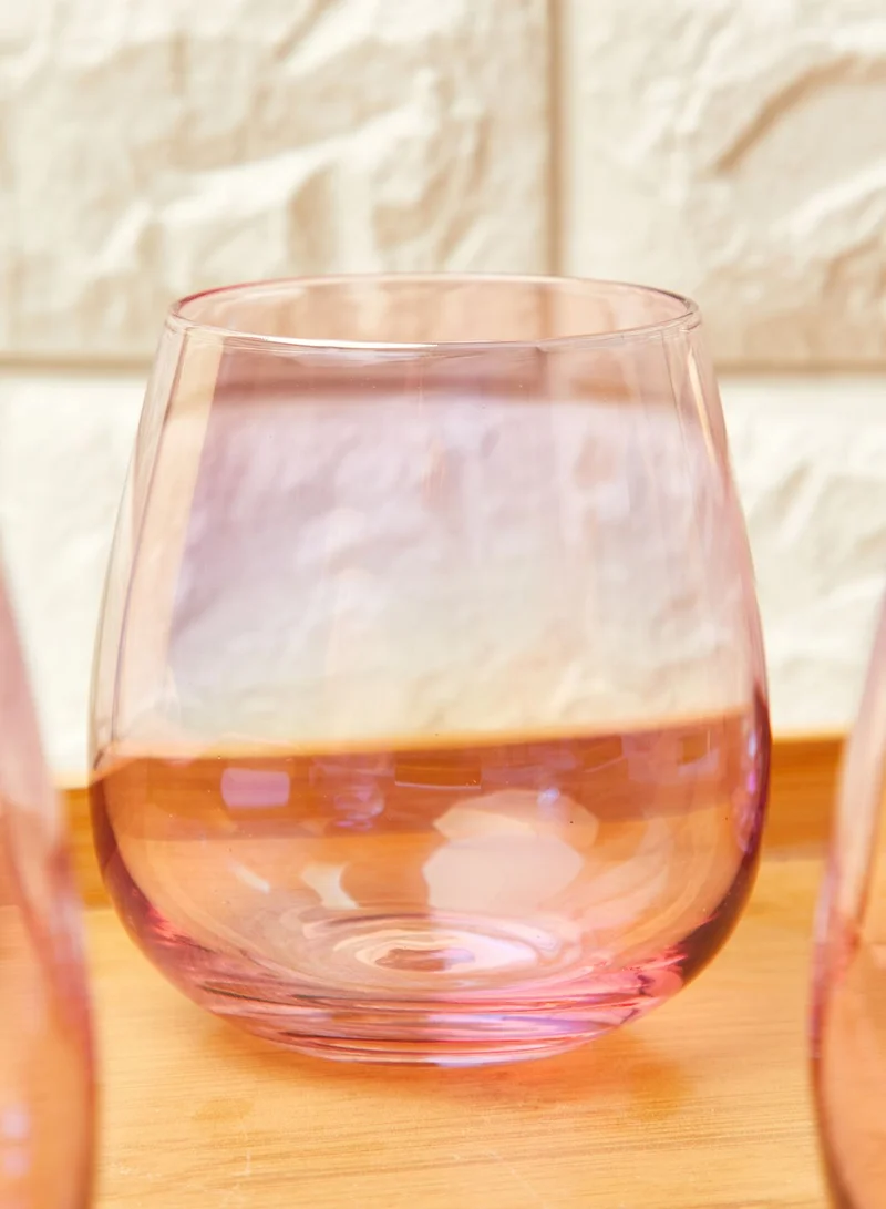 Premier Set Of 4 Pink Frosted Deco Tumbler Glass