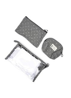 ORiTi ORiTi Cosmetic Bags Clear Makeup Pouch Bags Toiletry Bag Set of 3 Different Sizes ,Portable Zipper Cute Cosmetic Travel Bag Makeup Brush Bag Pouch for Women Girls (01-Grey)  - Image 4
