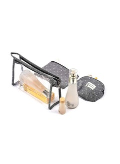 ORiTi ORiTi Cosmetic Bags Clear Makeup Pouch Bags Toiletry Bag Set of 3 Different Sizes ,Portable Zipper Cute Cosmetic Travel Bag Makeup Brush Bag Pouch for Women Girls (01-Grey)  - Image 3