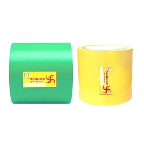 TREEMAISON Vastu Green - Yellow Tape | Size - 4 Inch (96 mm) Approx | Length- 20 Meter (Approx) | Vastu Tape Remedy for Toilet | Tape for Main Door | Vastu Tape for Negative Entrance | Pack of 2 - Image 1