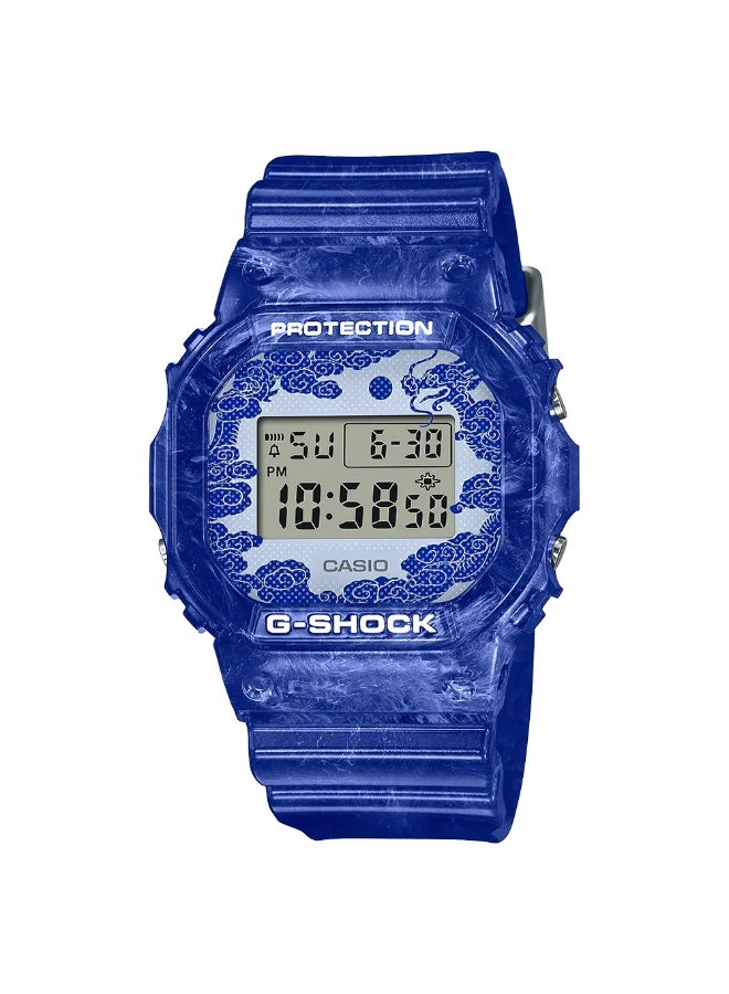 CASIO G-SHOCK Mens Blue White Porcelain Series Watch - DW-5600BWP-2DR - Image 1