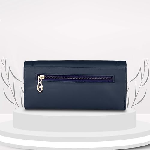 ALSU Women's Hand Wallet Purse Clutch | Phone Pocket | Coin Pocket | 4 Card Slots (Blue) - Image 3
