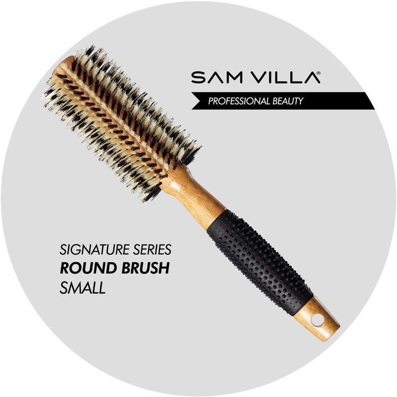 Sam Villa Signature Series Nylon & Boar Bristle Hair Brush Round Styling Brush - Image 2