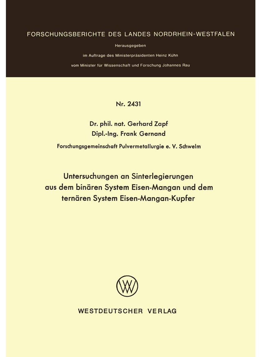 Untersuchungen an Sinterlegierungen aus dem binären System Eisen-Mangan und dem ternären System Eisen-Mangan-Kupfer 