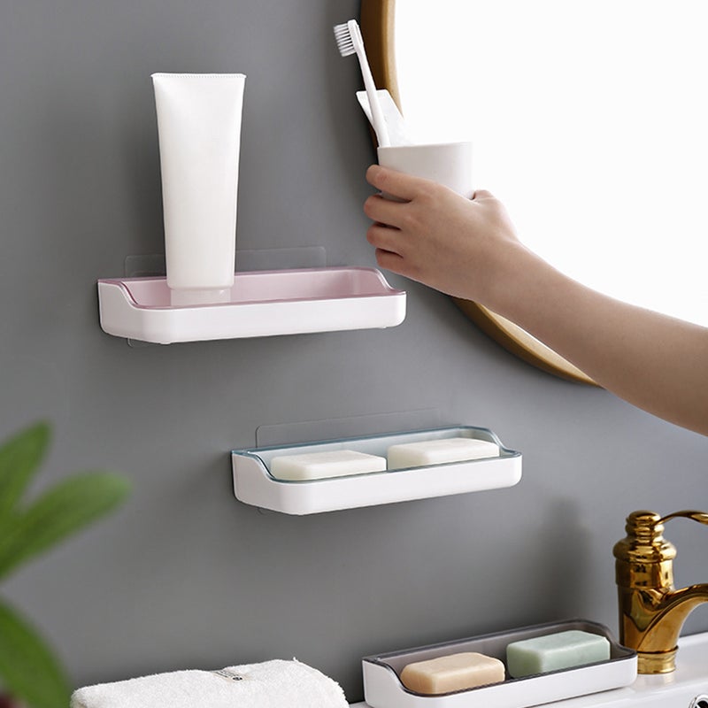 1Pc Wall Mounted Soap Dish Double Layer Soap Box Soap Draining Dish Wall Hanger - Image 2