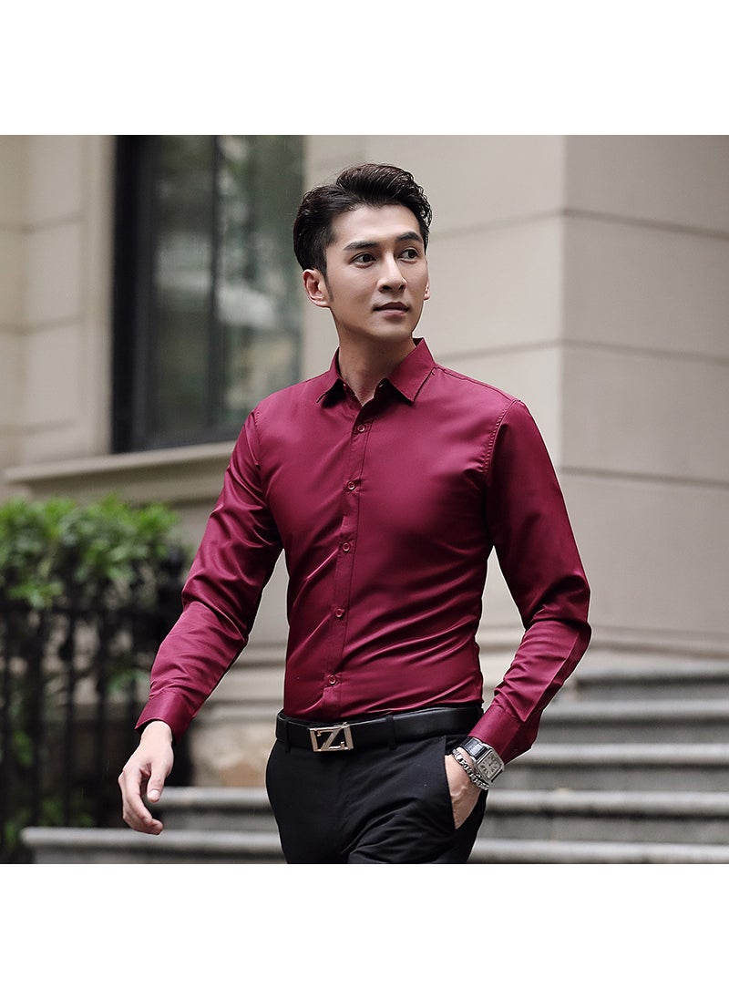 Generic - Mens Slim Fit Business Formal Shirt Pink - Image 1