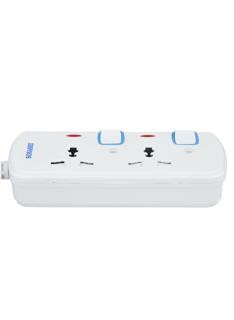 SONASHI 2Way Extension Socket with Individual Switches and Indicator Light  Over Current Protection Feature  Universal Socket for Home Appliances SES-802  - Image 2