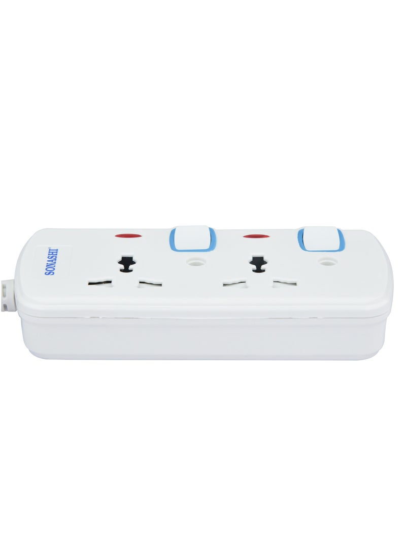 SONASHI - 2Way Extension Socket with Individual Switches and Indicator Light  Over Current Protection Feature  Universal Socket for Home Appliances SES-802 - Image 1