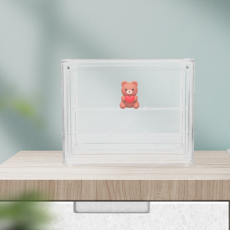 Clear Display Case Figures Storage Box With Divider Small Display Box Showing Cabinet For Dolls Action Figures Clear Display Case - Image 5