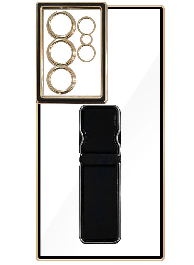CATANES Samsung Galaxy S24 Ultra Case Electroplated Edge Case with Kickstand Soft Shockproof Protective Case Cover Full Camera Protection Raised - Image 1
