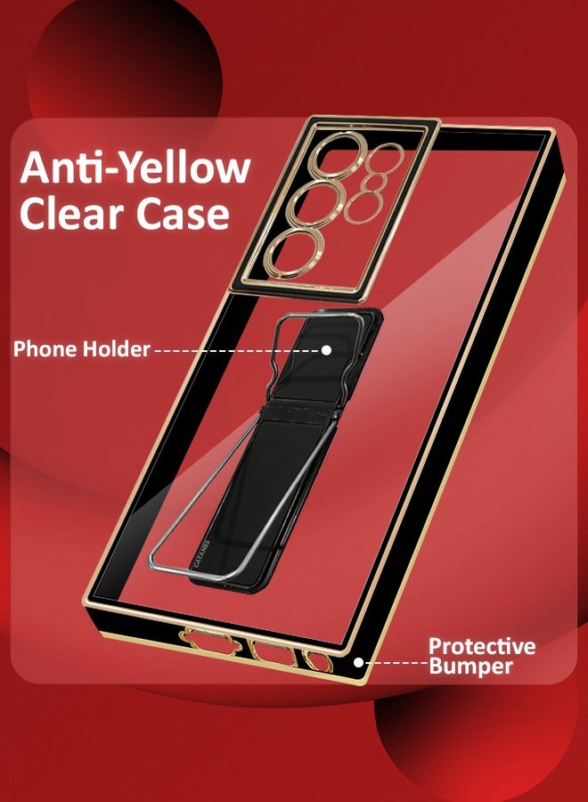 CATANES Samsung Galaxy S24 Ultra Case Electroplated Edge Case with Kickstand Soft Shockproof Protective Case Cover Full Camera Protection Raised - Image 2