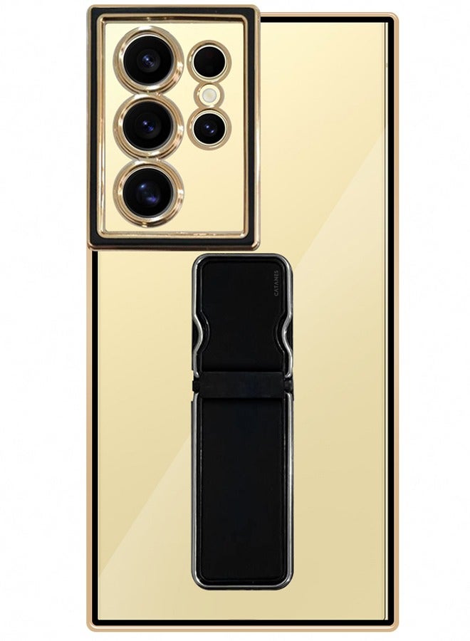 CATANES Samsung Galaxy S24 Ultra Case Electroplated Edge Case with Kickstand Soft Shockproof Protective Case Cover Full Camera Protection Raised - Image 3