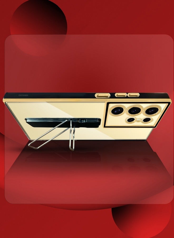 CATANES Samsung Galaxy S24 Ultra Case Electroplated Edge Case with Kickstand Soft Shockproof Protective Case Cover Full Camera Protection Raised - Image 4