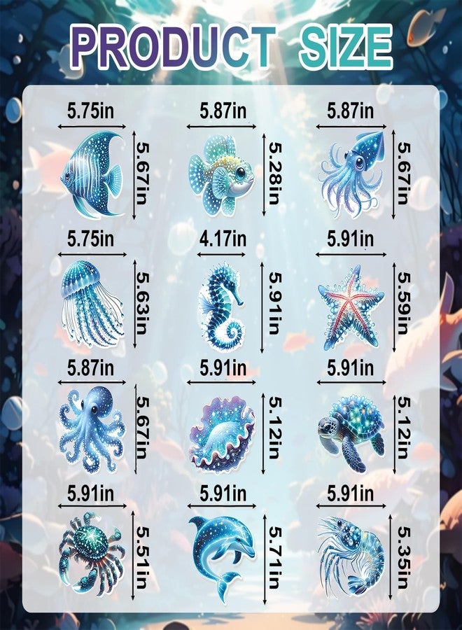 Oiuyamn Sea Animals Birthday Decorations, Fish Hanging Swirls Deco for Under The Sea, Ocean Theme Party Supplies & Party Decorations Streamers, Kids Marine Life Party Decor - Image 2