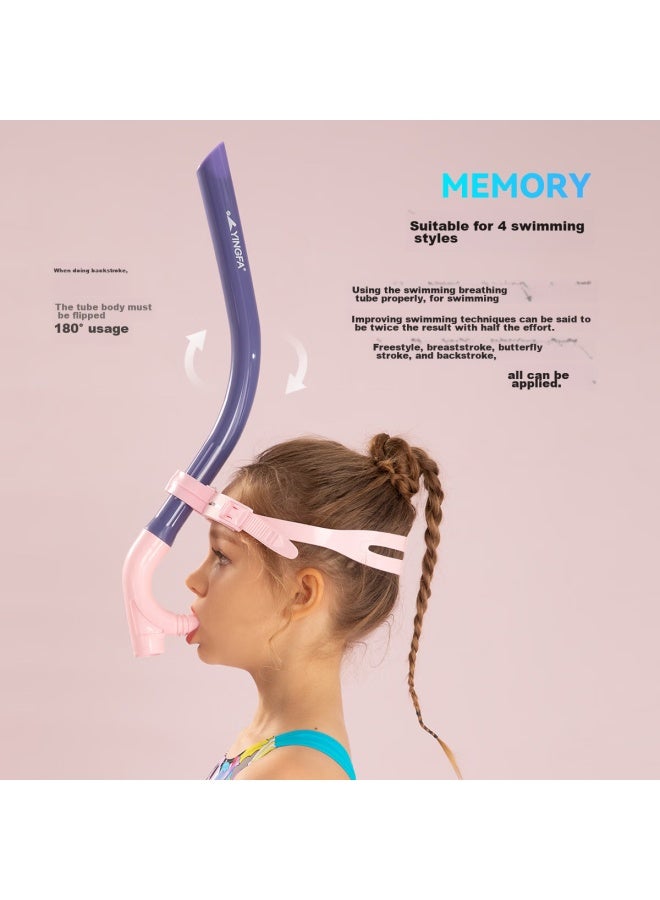Yingfa Swimming Breath Tube, Adult And Children's Free Professional Training Snorkeling Respirator Air Tube, Pink/blue Purple - Image 4