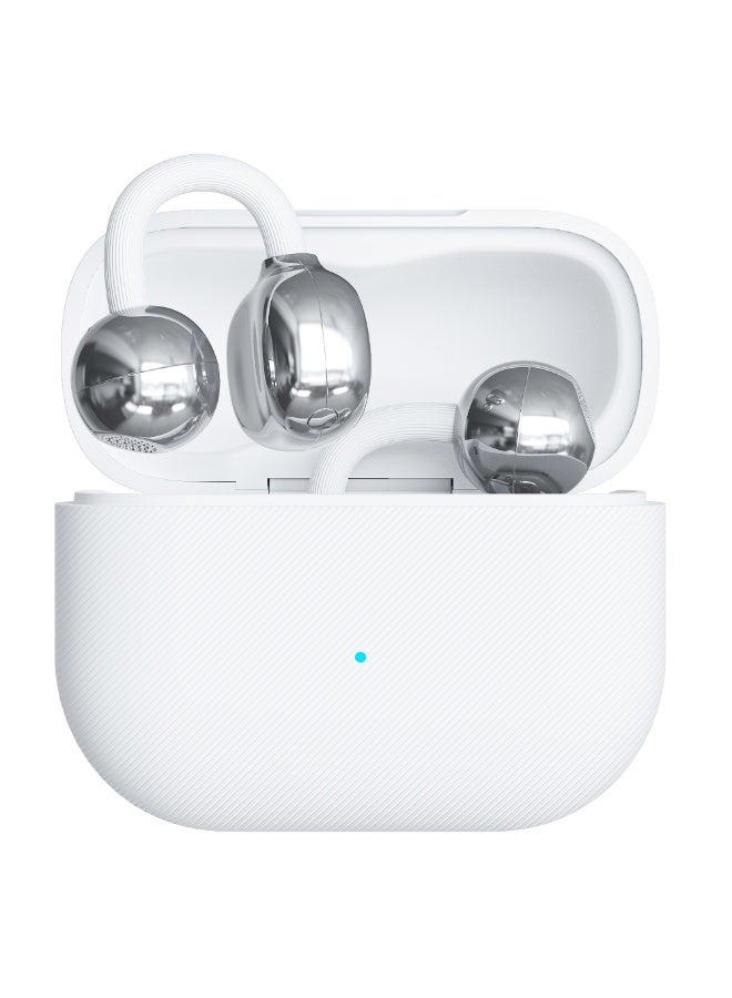 G-Tab CLIP4 Wireless Earphones, Bluetooth Earbuds, C-bridge Design, Open-ear Listening, Clip on Erabuds,Crystal-clear Calls, 20 Hours Long Battery Life, AI Earbuds with TranslationCompatible with iOS & Android, IP57-White - Image 1