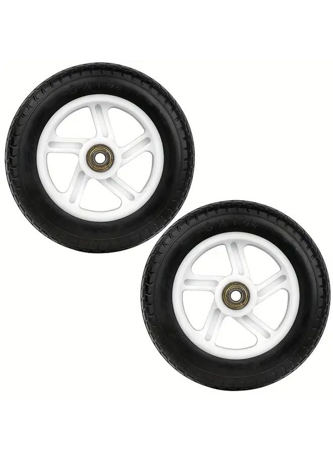 Heavy Duty 5.90 Inch Rubber Wheels With Bearings For Shopping Carts Hand Pushcarts - Image 5