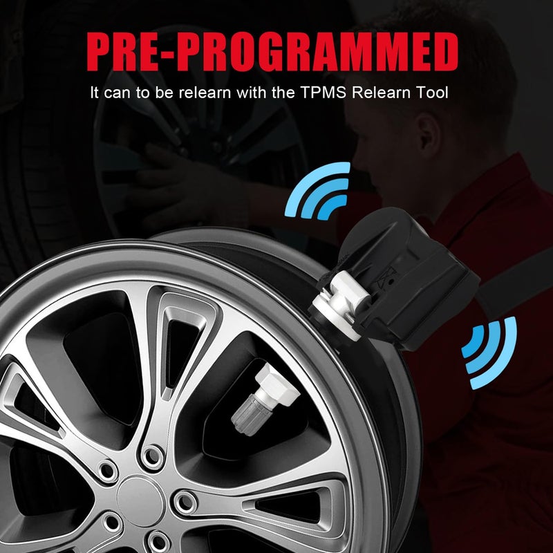 PLDDE 4pcs Tire Pressure Monitoring Sensors 433MHz TPMS System - Image 4