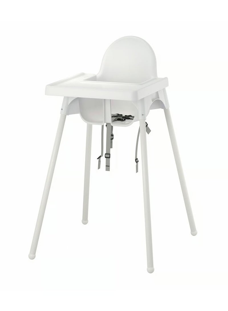 ANTILOP Highchair for Kids with Safety Belt - White - Image 1