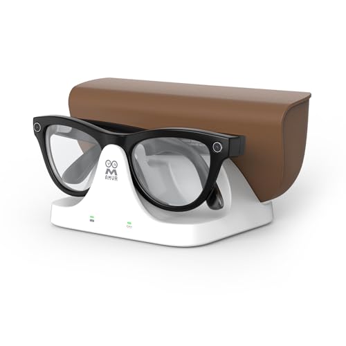AMVR Magnetic 2-in-1 Charging Dock Compatible with Ray Ban Meta Wayfarer/Skyler/Headliner Smart Glasses Case Accessories, Charger with LED Indicator(Not Compatible with Oakley) - Image 1