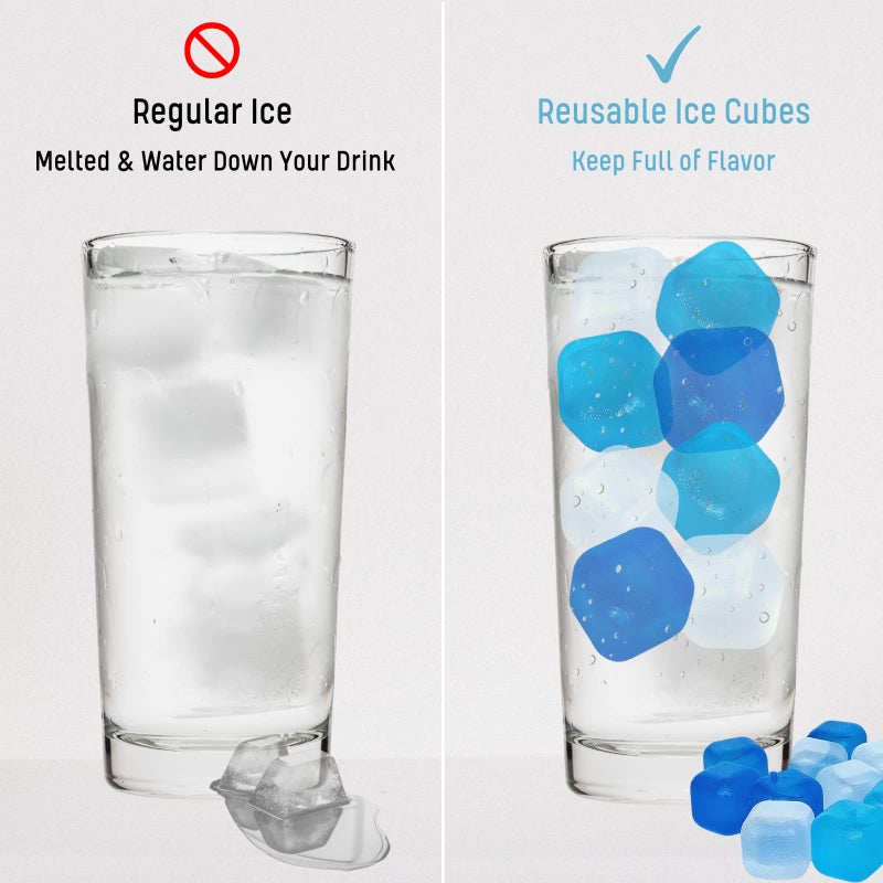 BYTTME Reusable Ice Cube With Lid & Bin  60 Pack Plastic Ice Cubes For Drinks Bpa Free  Refreezable Square Ice Cubes For Water Bottles  Whiskey  Vodka  Coffee  Cocktails  Beer Or Wine - Image 2