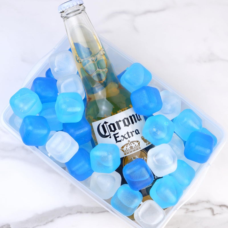 BYTTME Reusable Ice Cube With Lid & Bin  60 Pack Plastic Ice Cubes For Drinks Bpa Free  Refreezable Square Ice Cubes For Water Bottles  Whiskey  Vodka  Coffee  Cocktails  Beer Or Wine - Image 5