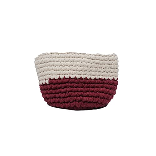 ATMAH Plum Yum Hand Woven Natural Cotton Planter, Storage and Decor Basket(Small-15cm x 15cm) - Image 5
