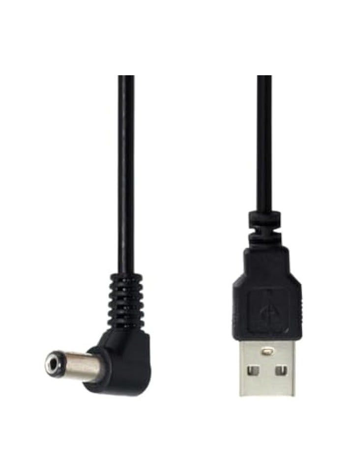 erorex USB 2.0 A Type Male to Right Angled 90 Degree 5.5 x 2.1mm DC 5V Power Plug Barrel Connector Charge Cable 80cm - Image 1