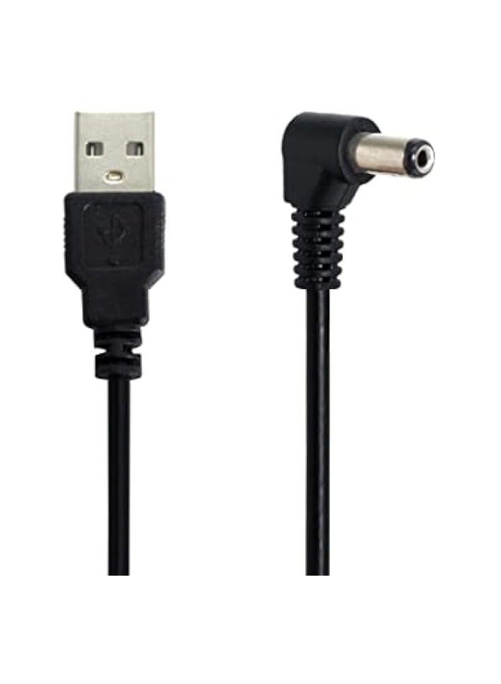 erorex USB 2.0 A Type Male to Right Angled 90 Degree 5.5 x 2.1mm DC 5V Power Plug Barrel Connector Charge Cable 80cm - Image 3