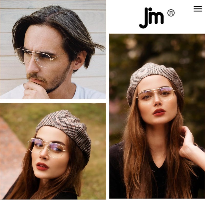 JM Aviator Blue Light Blocking Computer Glasses, Square Eye Protect Video Eyeglasses Anti Glare Men Women - Image 2